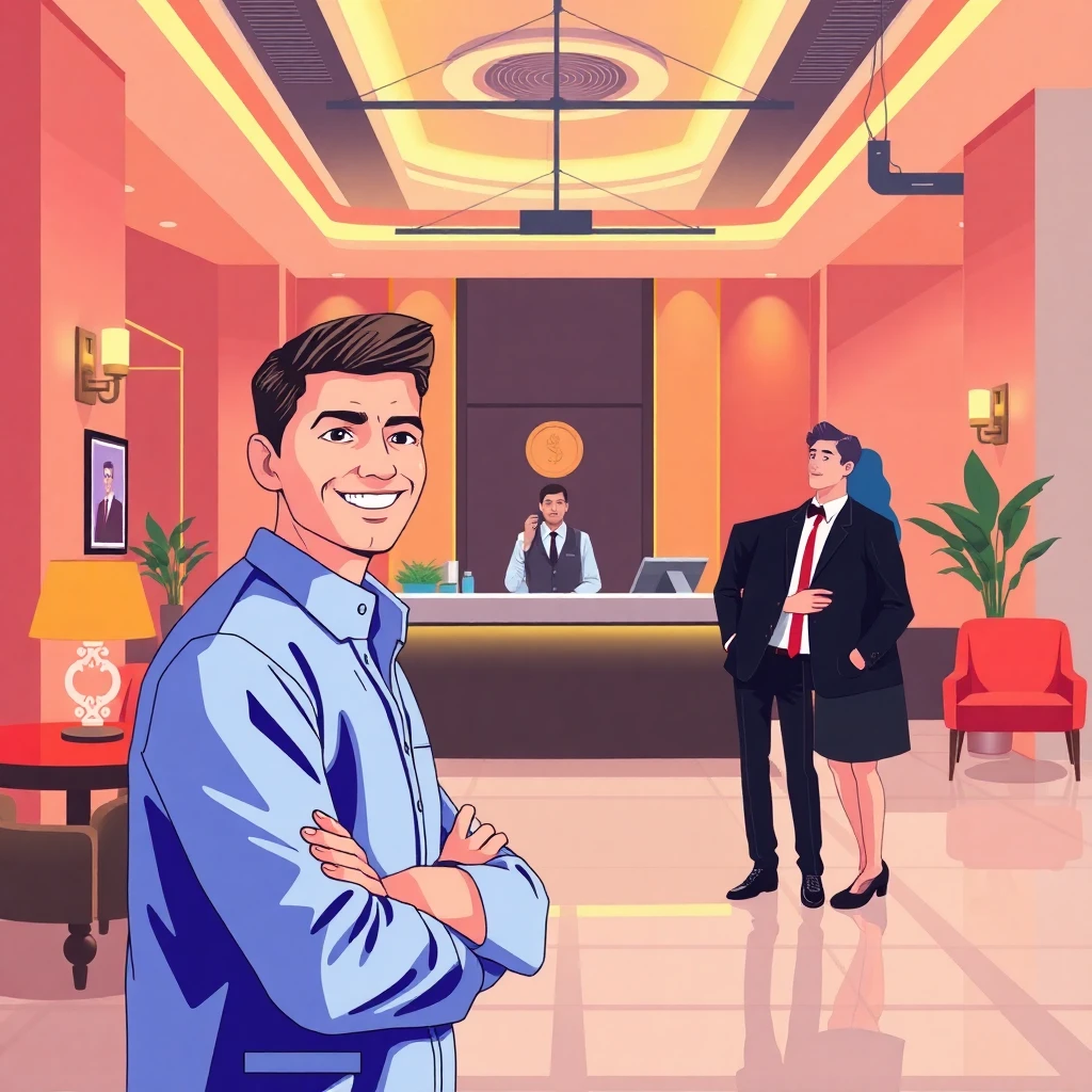 Concierge service in a hotel lobby