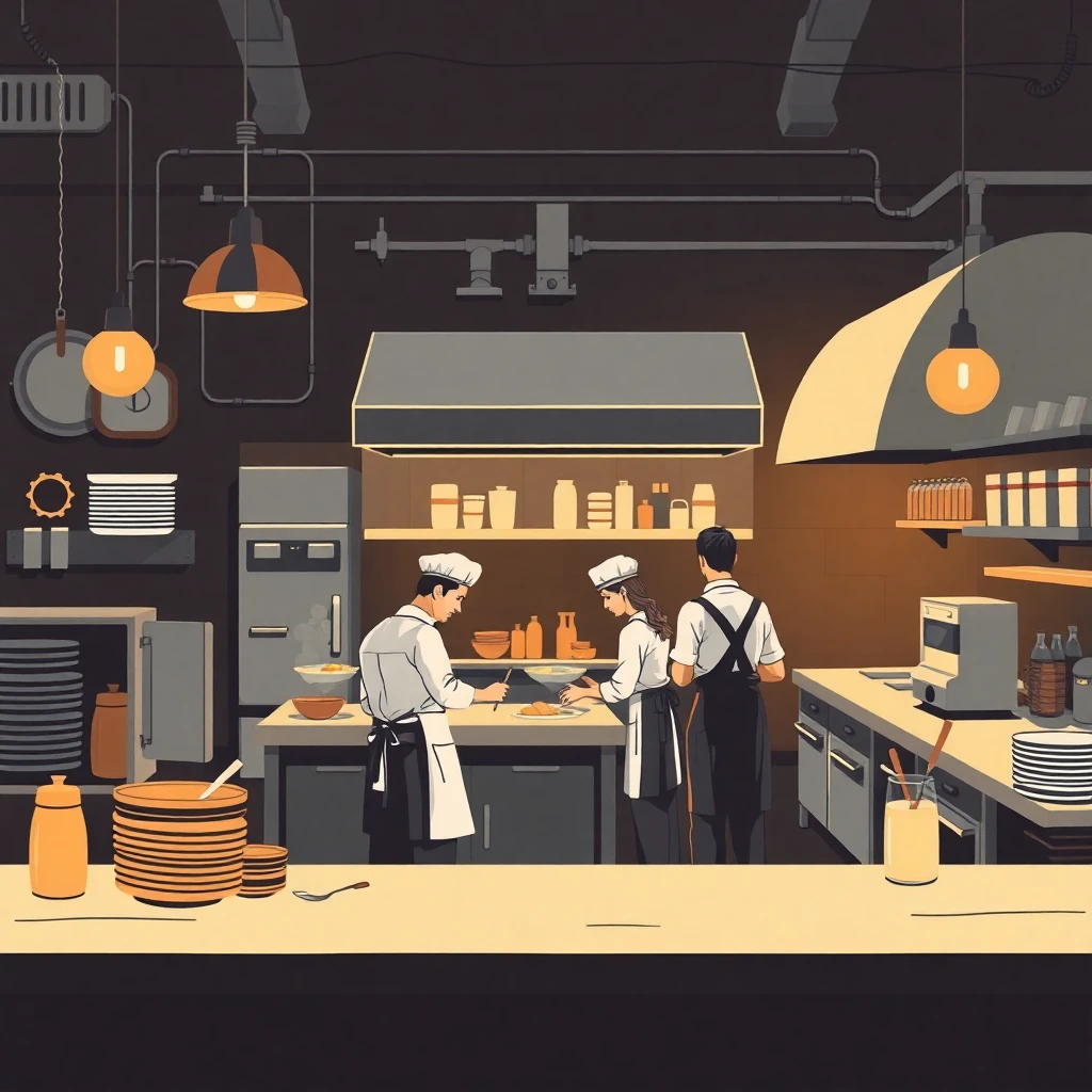 Local restaurant kitchen