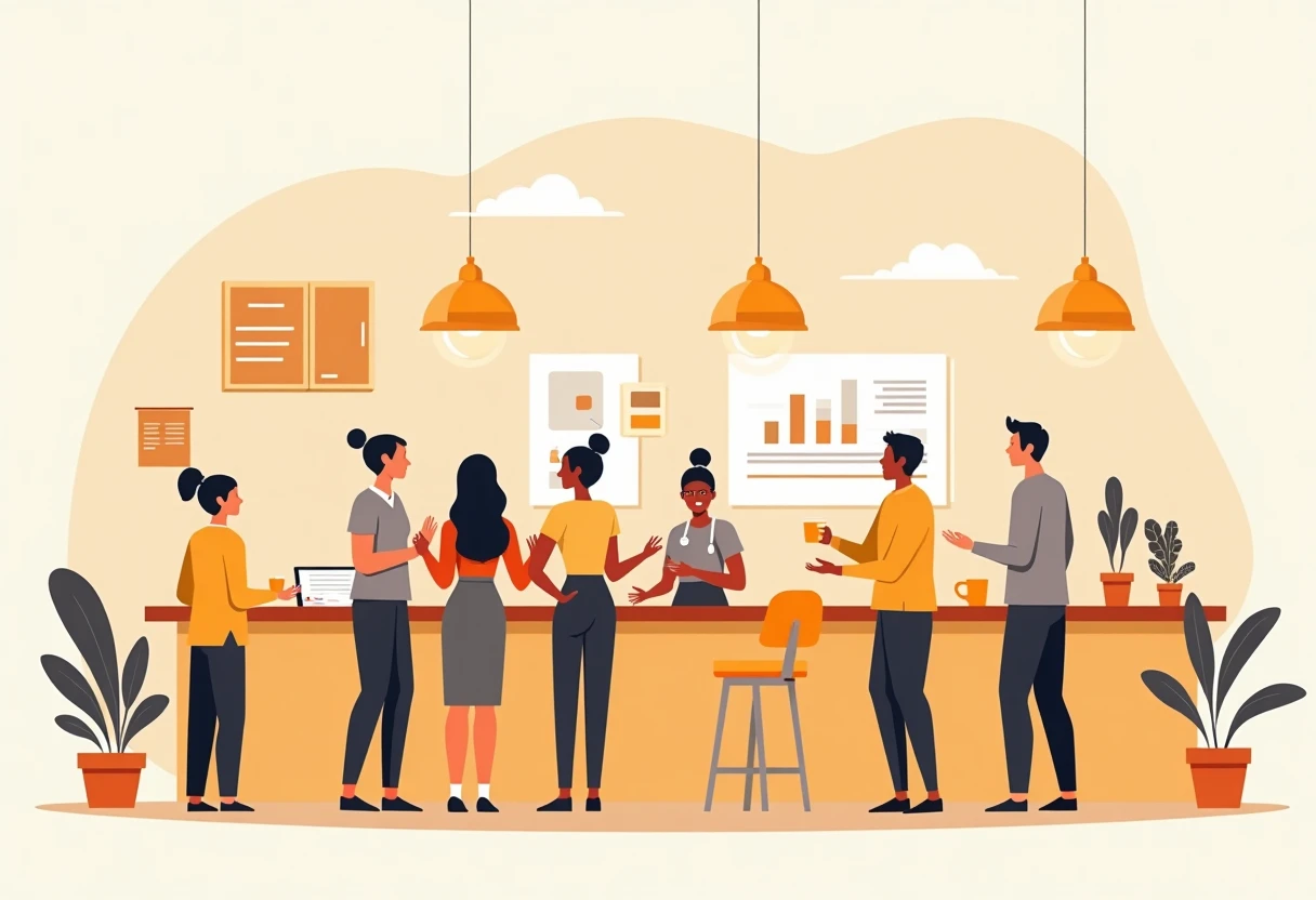 Lively cafe scene