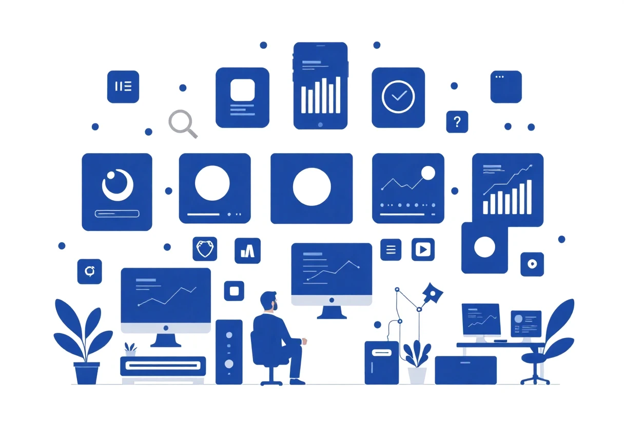 Investing app hub illustration