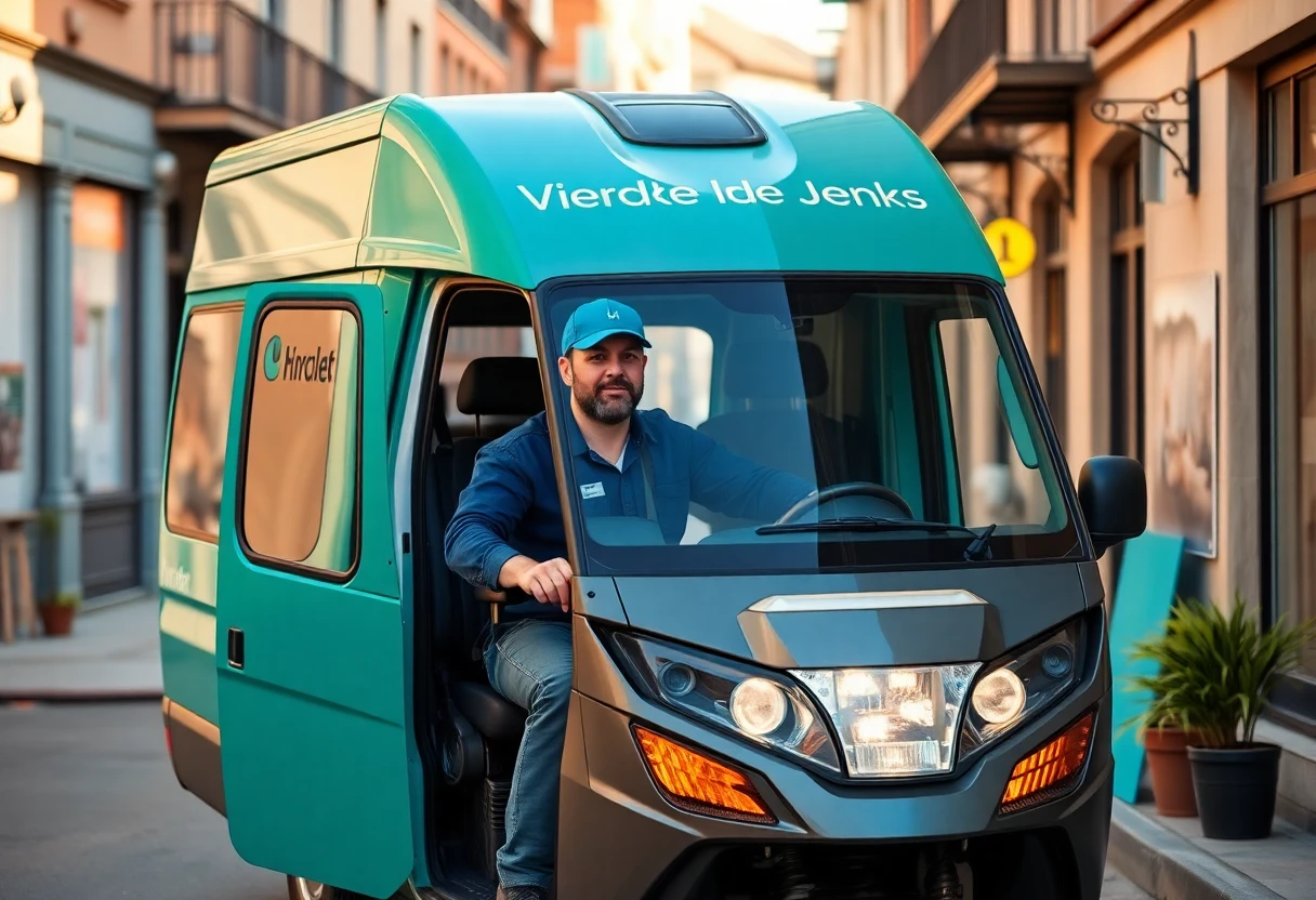 Flexibler Kurierfahrer in der Stadt