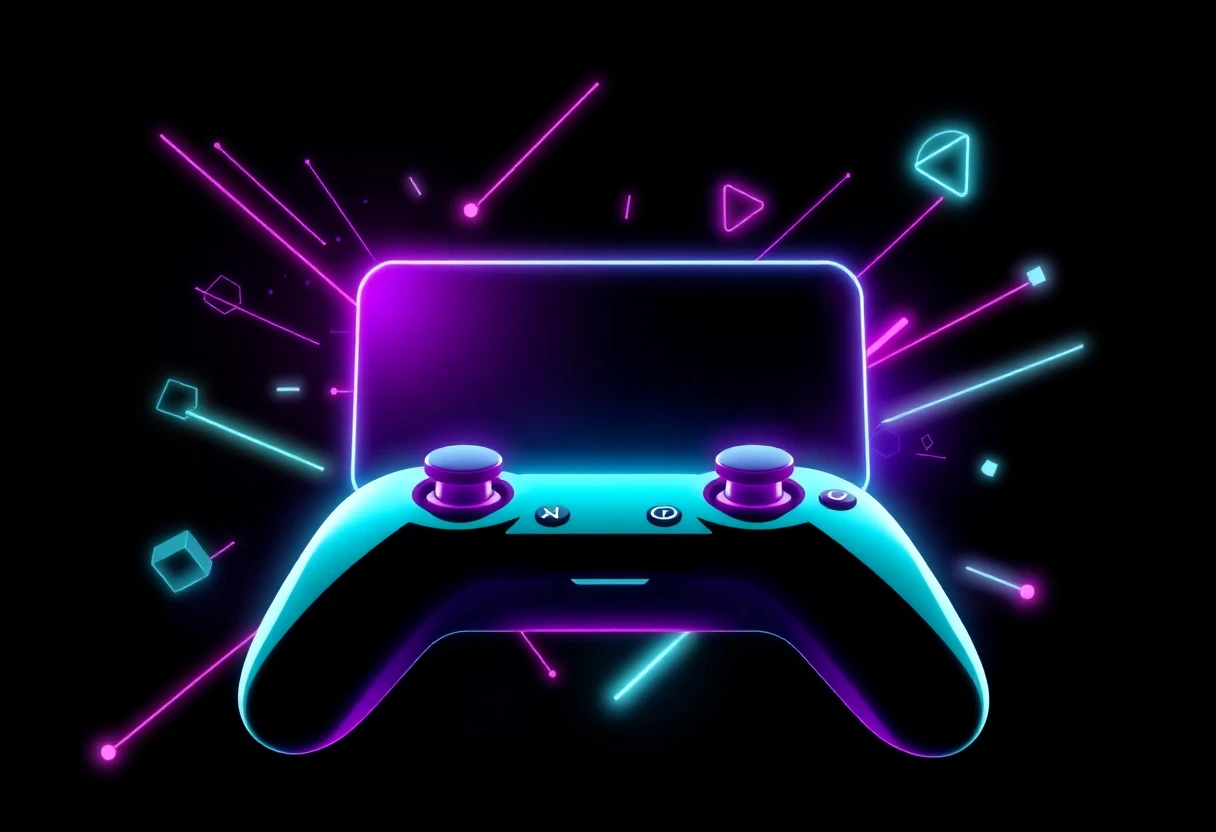 Neon gaming abstract illustration