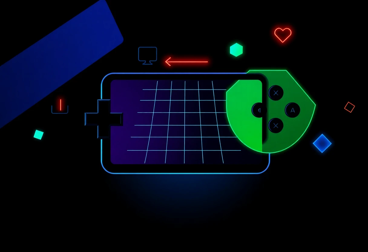 Mobile gaming abstract illustration
