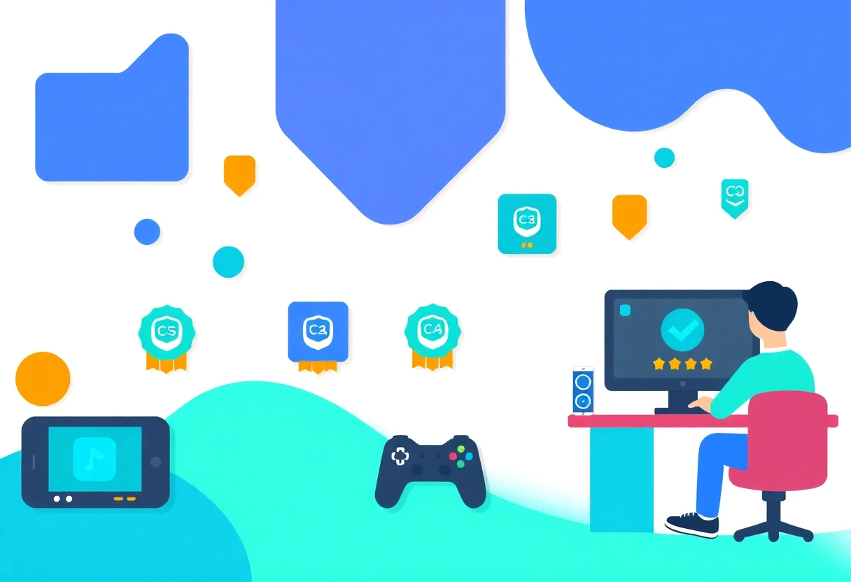 Mobile gaming abstract illustration
