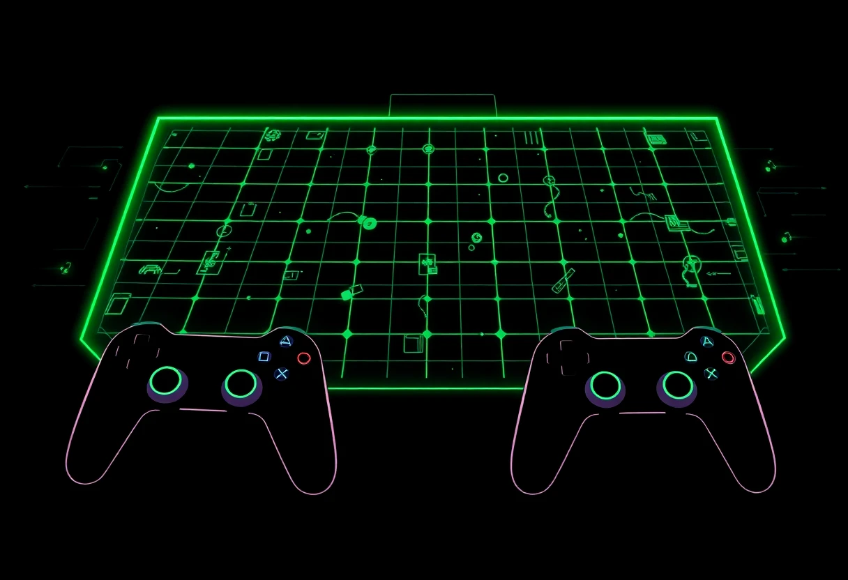 Strategic mobile gaming illustration