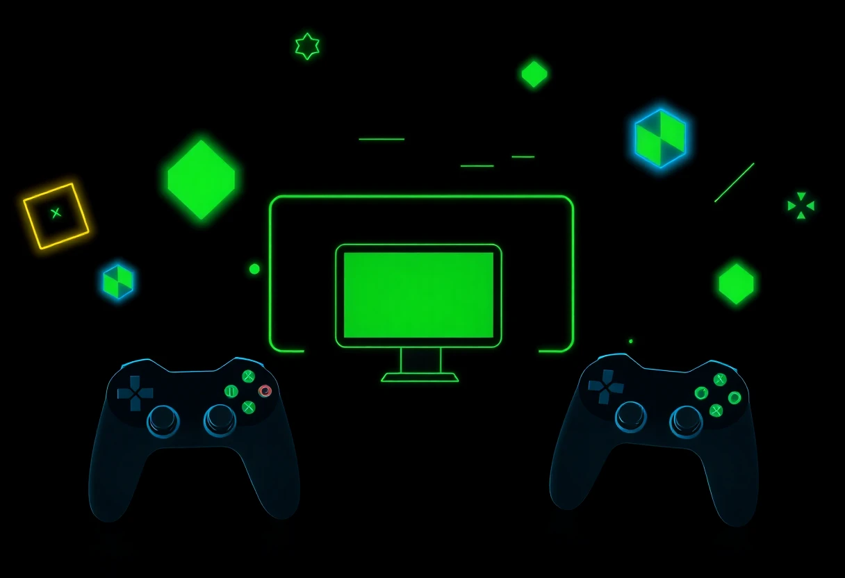 Abstract mobile gaming illustration