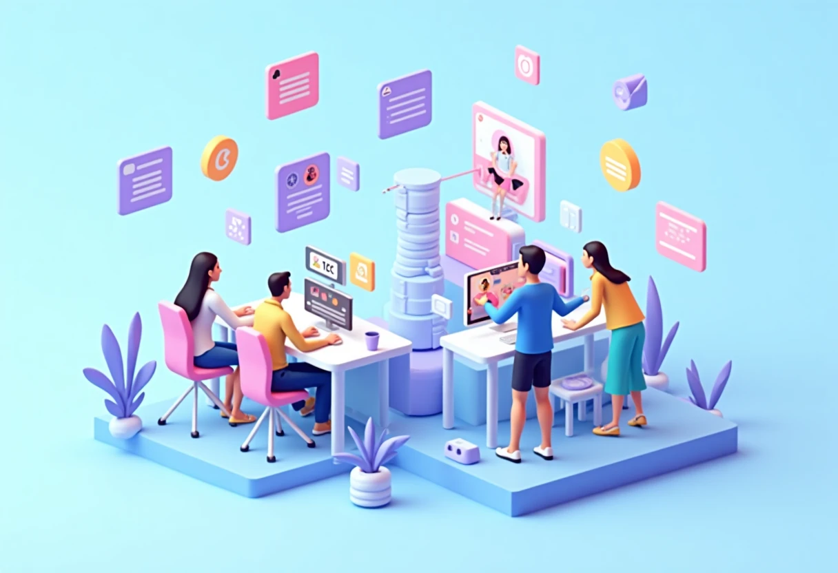 Multiplayer gaming illustration