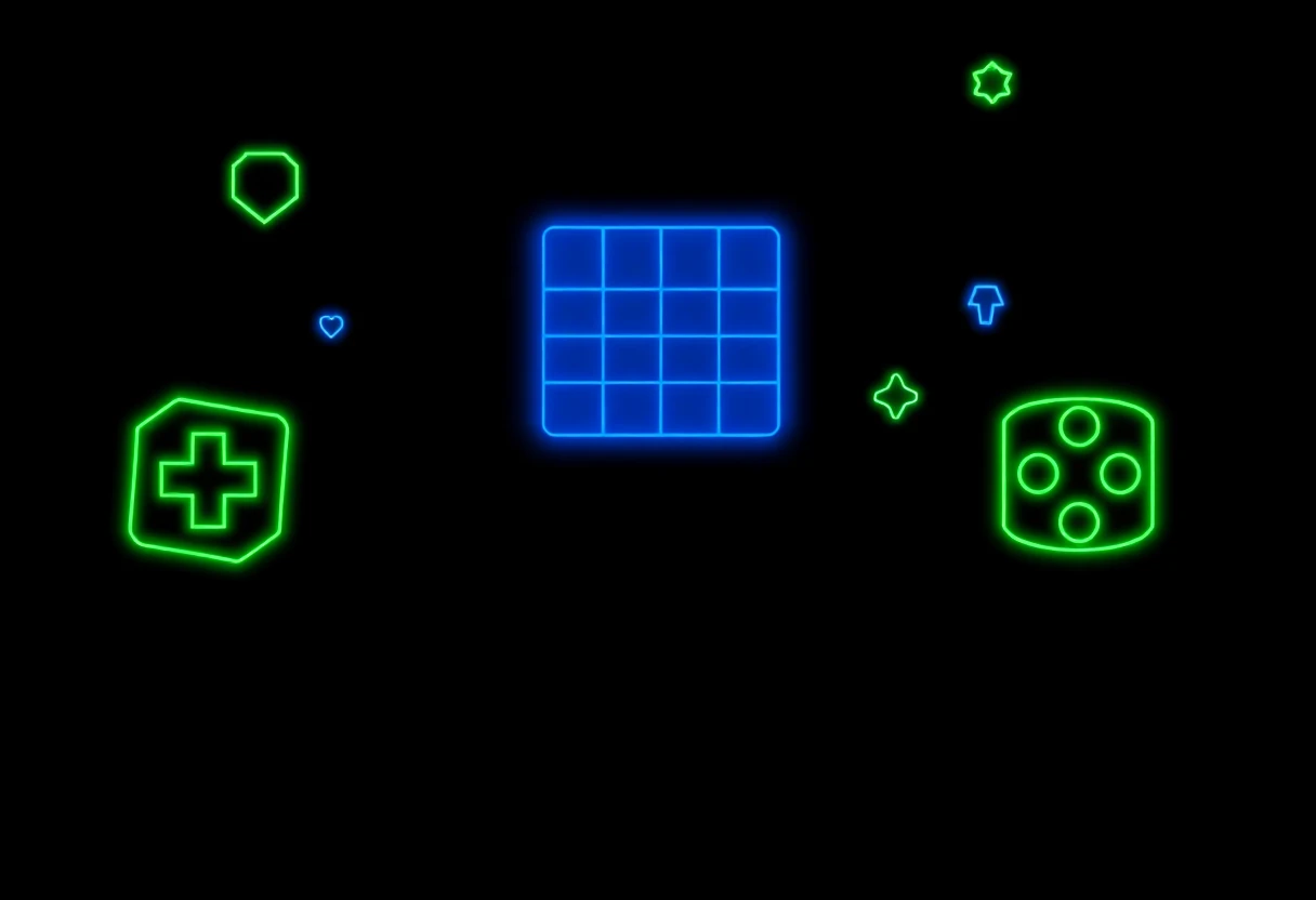 Neon abstract gaming elements