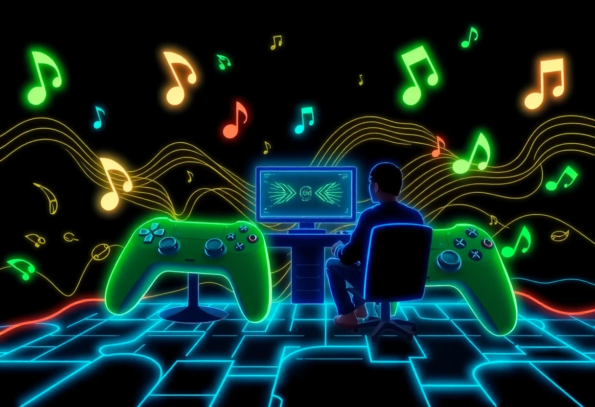 Neon gaming rhythm