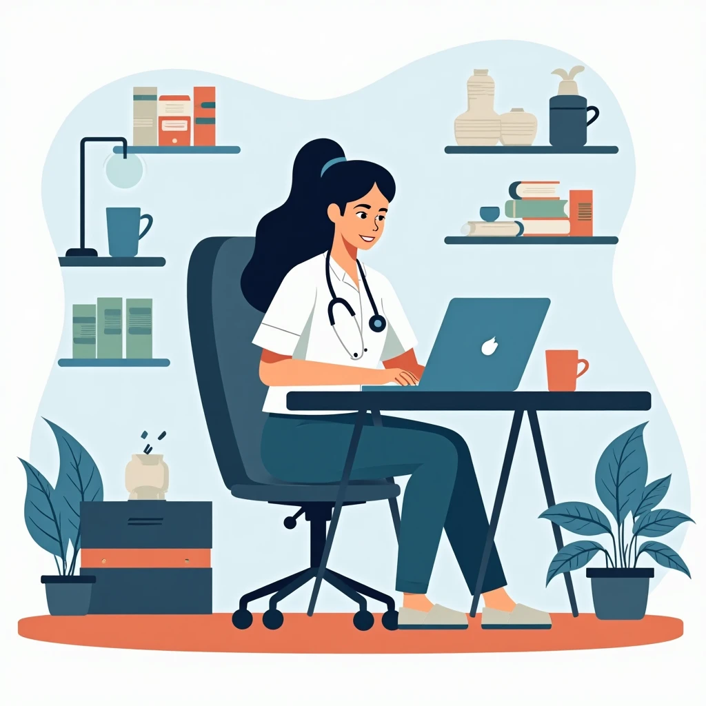 Remote nursing in a home office