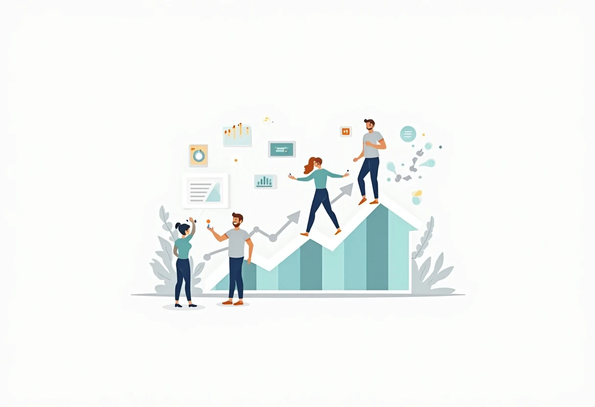 Office career growth illustration