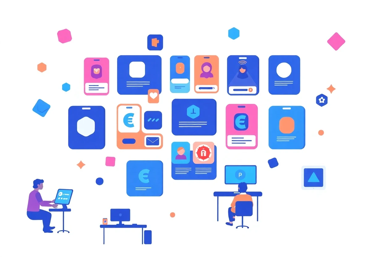 Abstract representation of online course apps