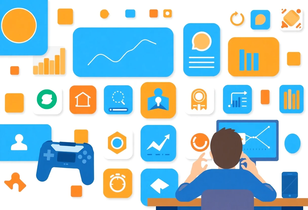 Competitive learning apps illustration