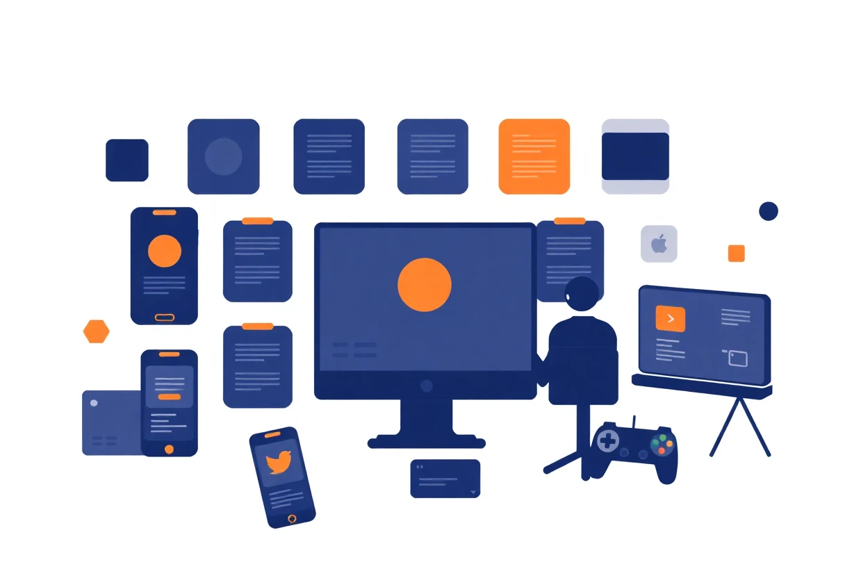 Interactive learning app illustration
