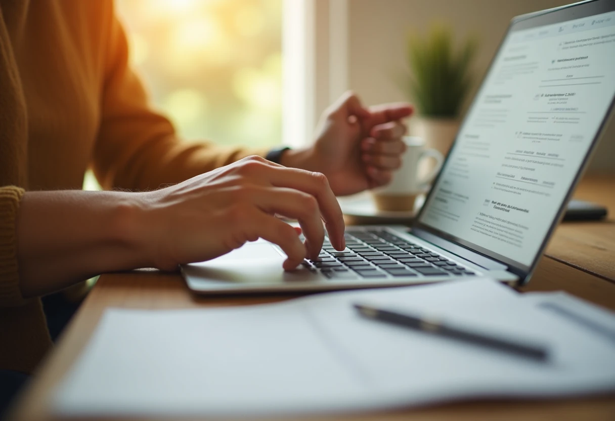 Freelancer reviewing loan documents