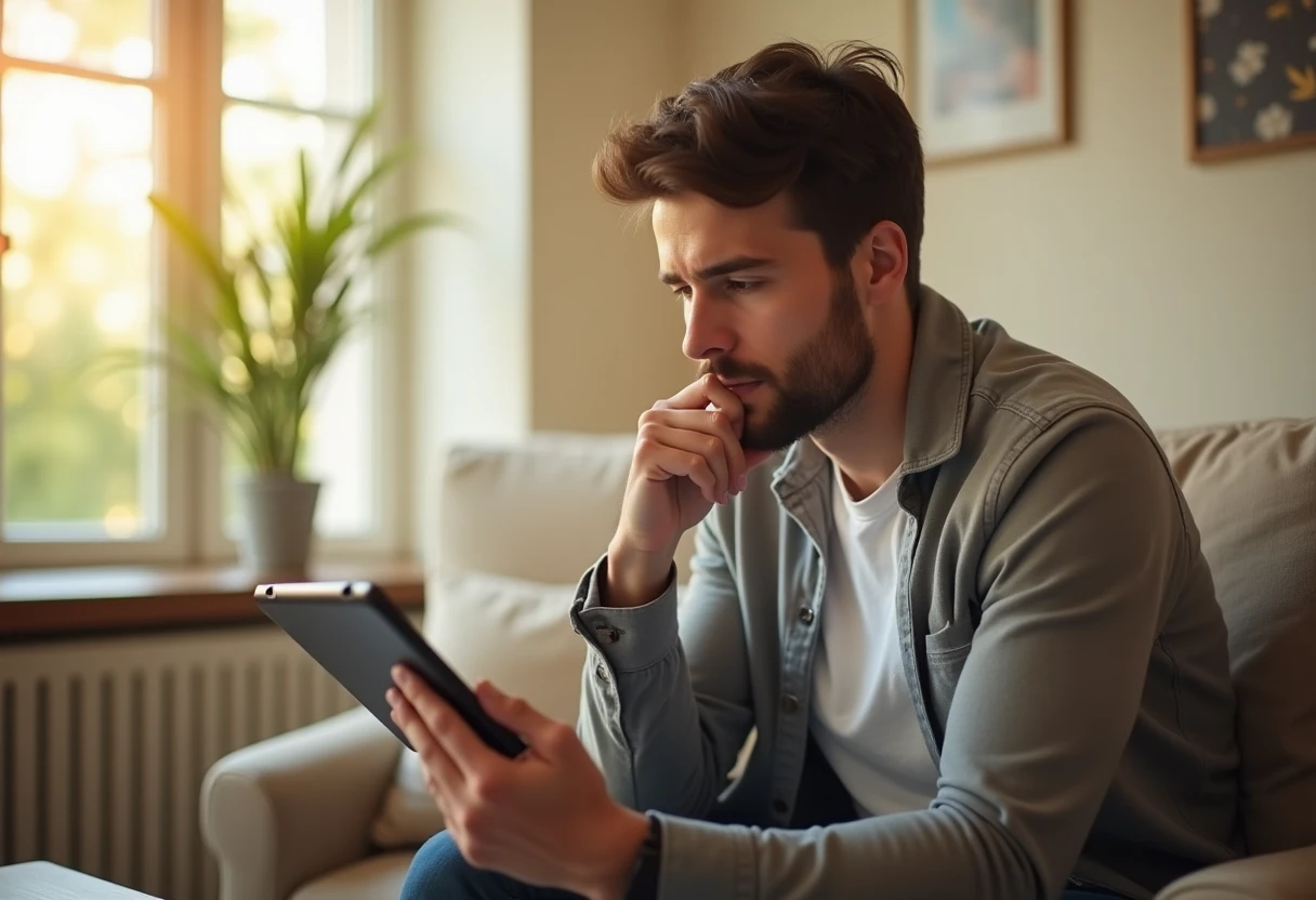 Reviewing loan offers on a tablet