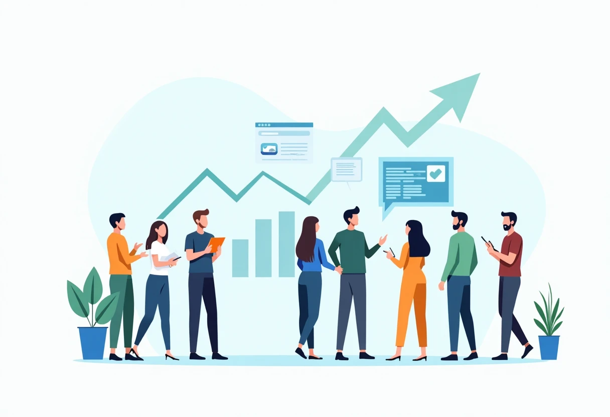 Data science professionals working together
