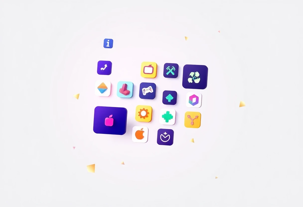 Colorful abstract app grid
