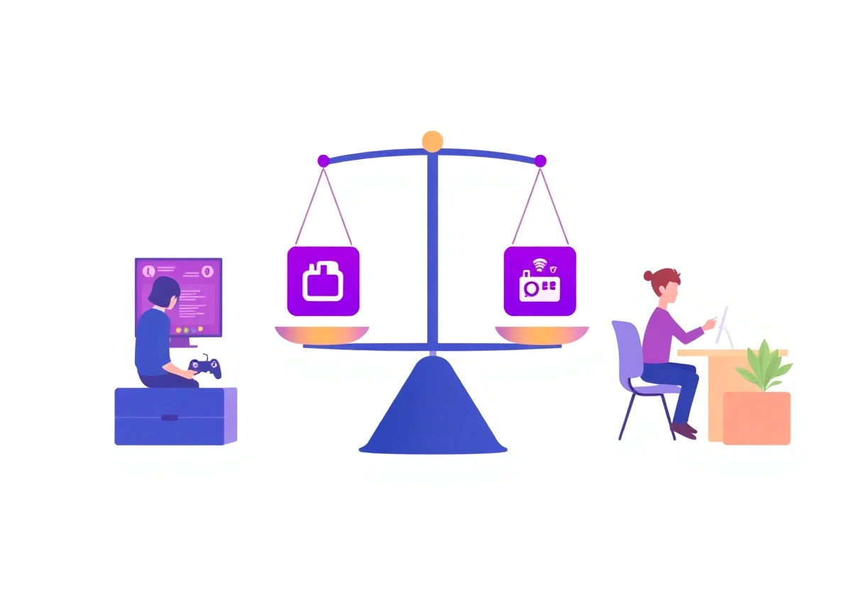 Abstract balance scales illustration