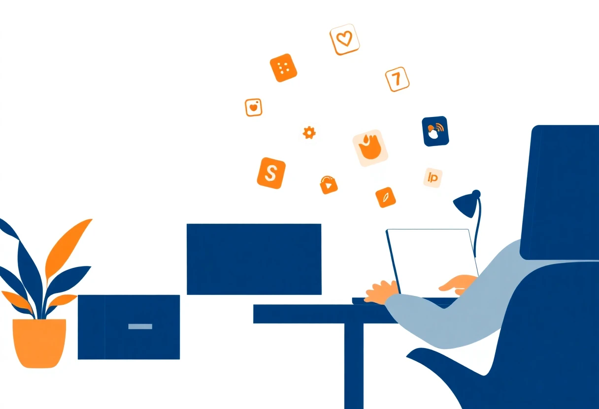 Freelancer using productivity apps