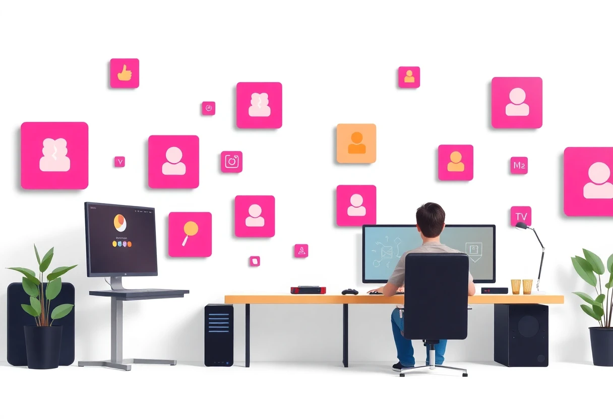 Abstract productivity tools illustration