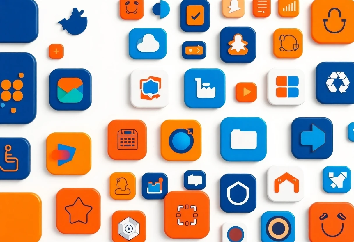 Colorful productivity app icons