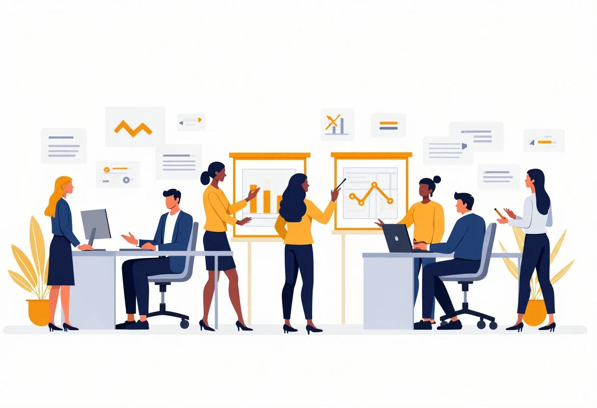 Office environment for project management roles