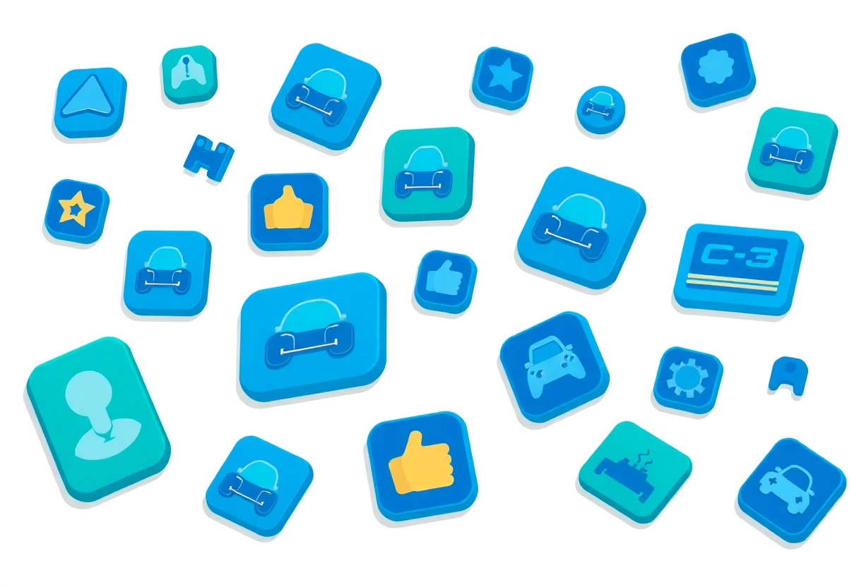 Innovative racing game icons