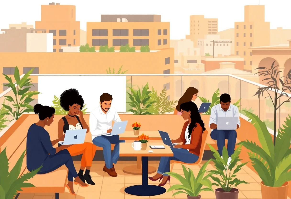 Remote finance professionals collaborating in a modern setting
