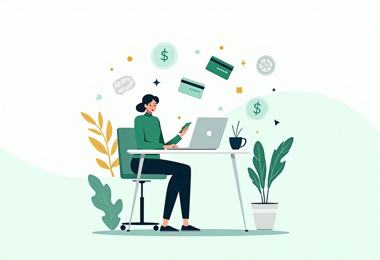 Freelancer analyzing credit card options