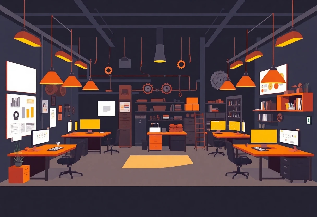 Sales job environment illustration