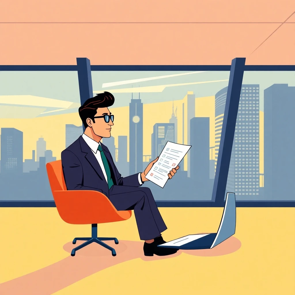 Executive reviewing job offers