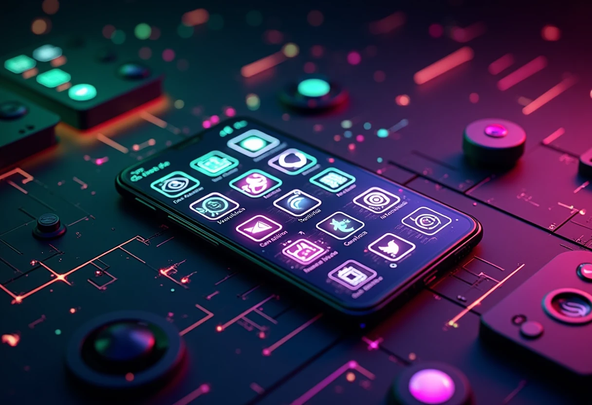 Abstract social media app icons