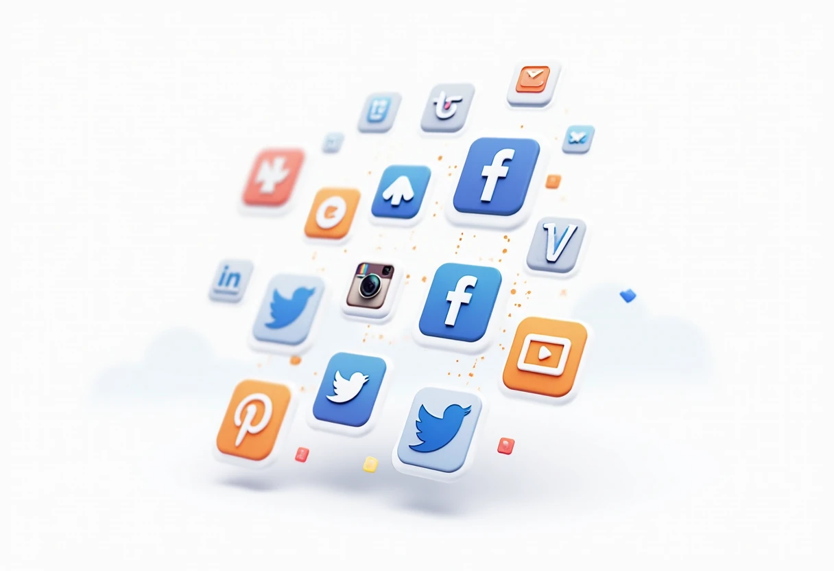 App icons symbolizing diverse social media platforms