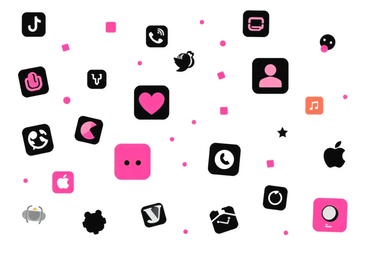 Geometric app icons for social media