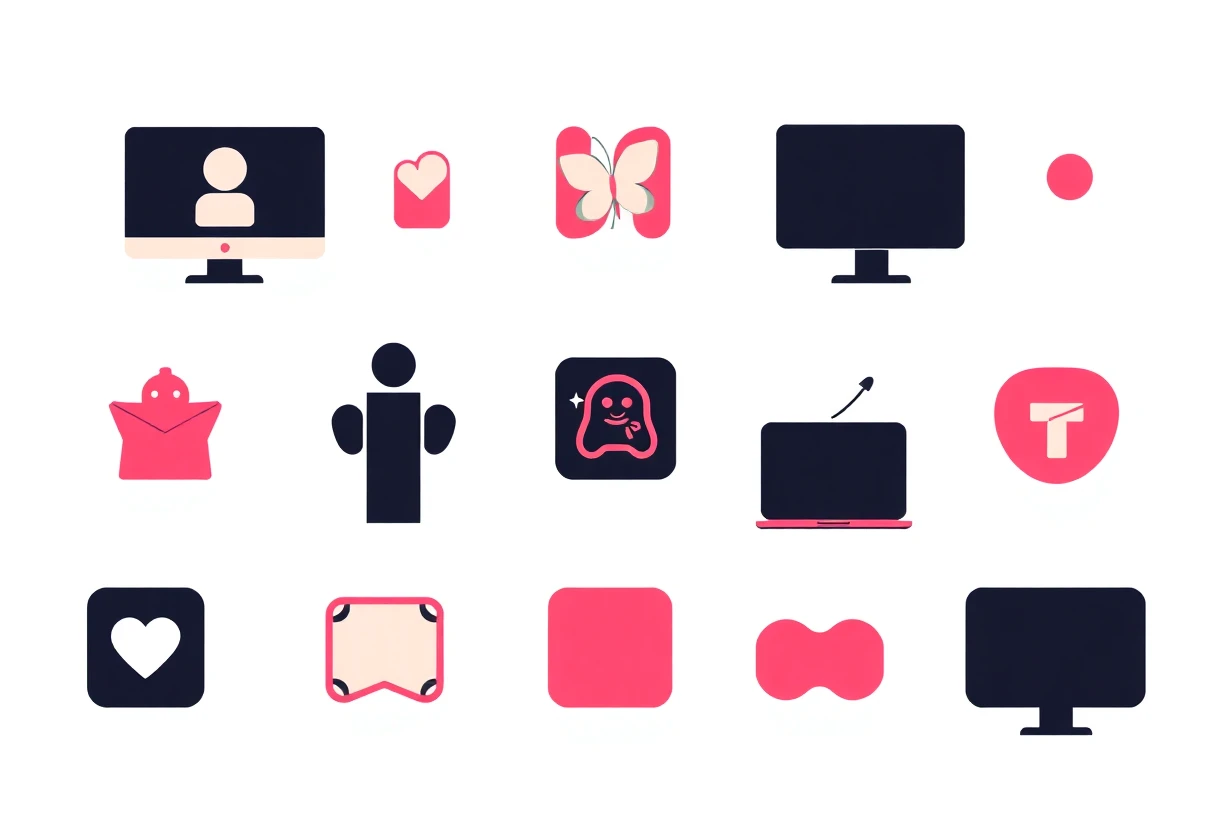 Social media connections in abstract design