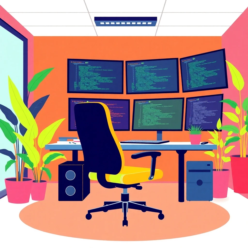 High-tech office setup