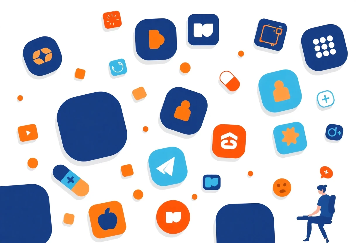 Colorful app icons representing streaming apps