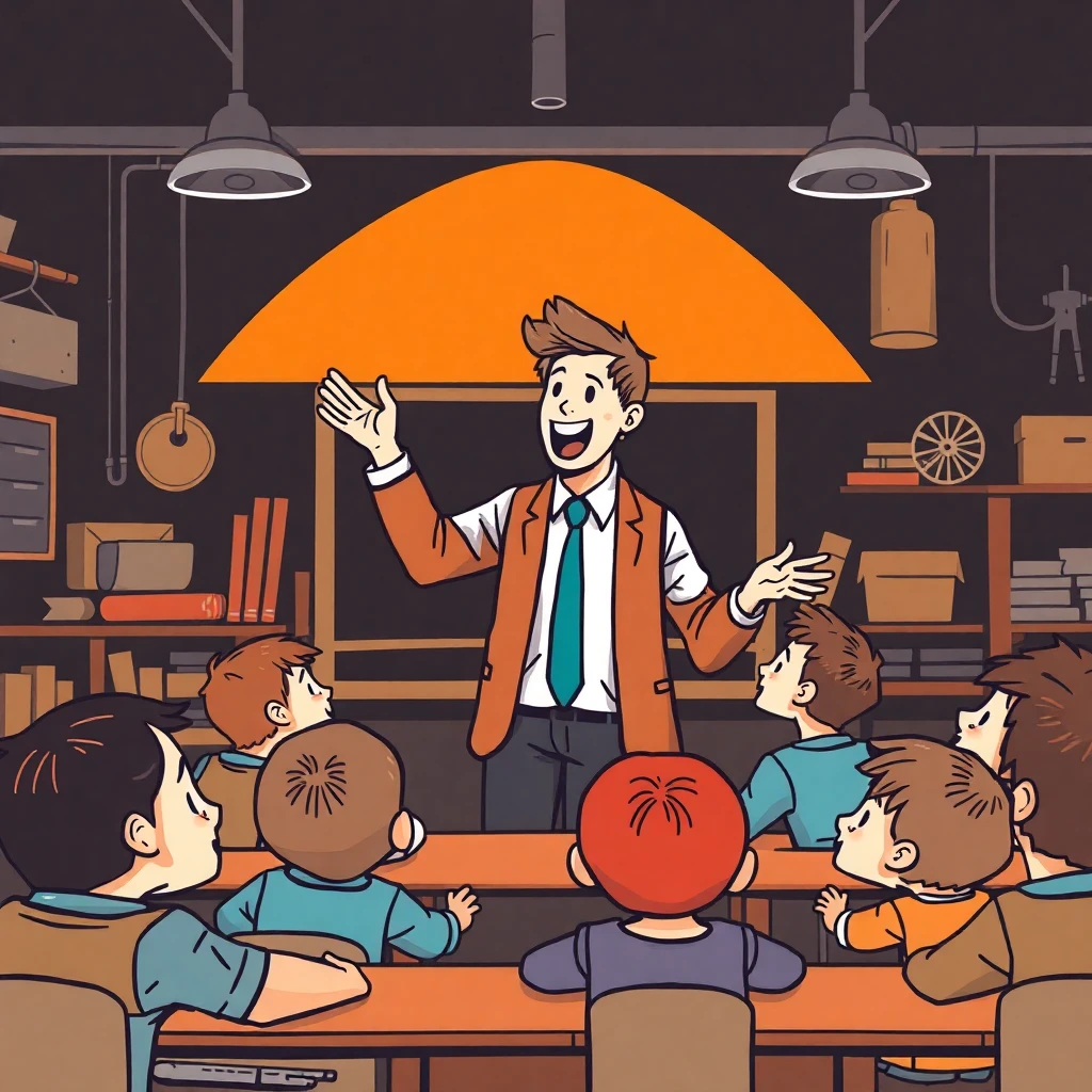 New teacher leading a classroom