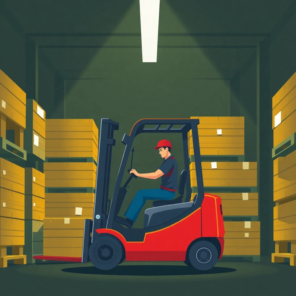 Night shift warehouse worker