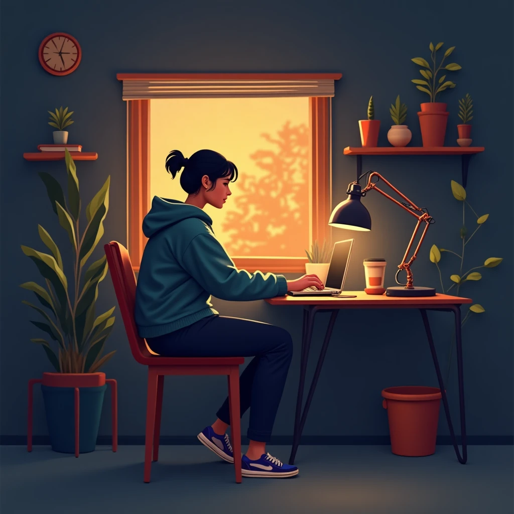 Entorno de trabajo desde casa cómodo