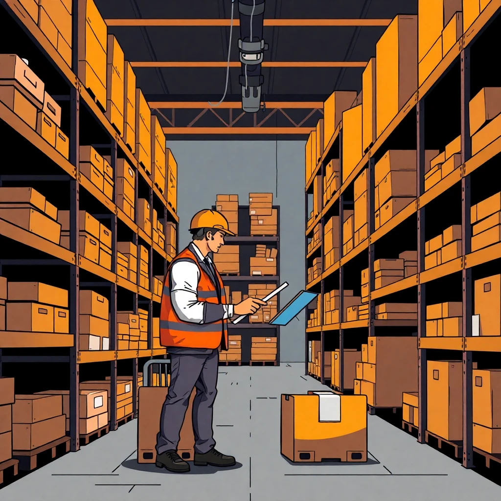 Revisión de inventario en almacén