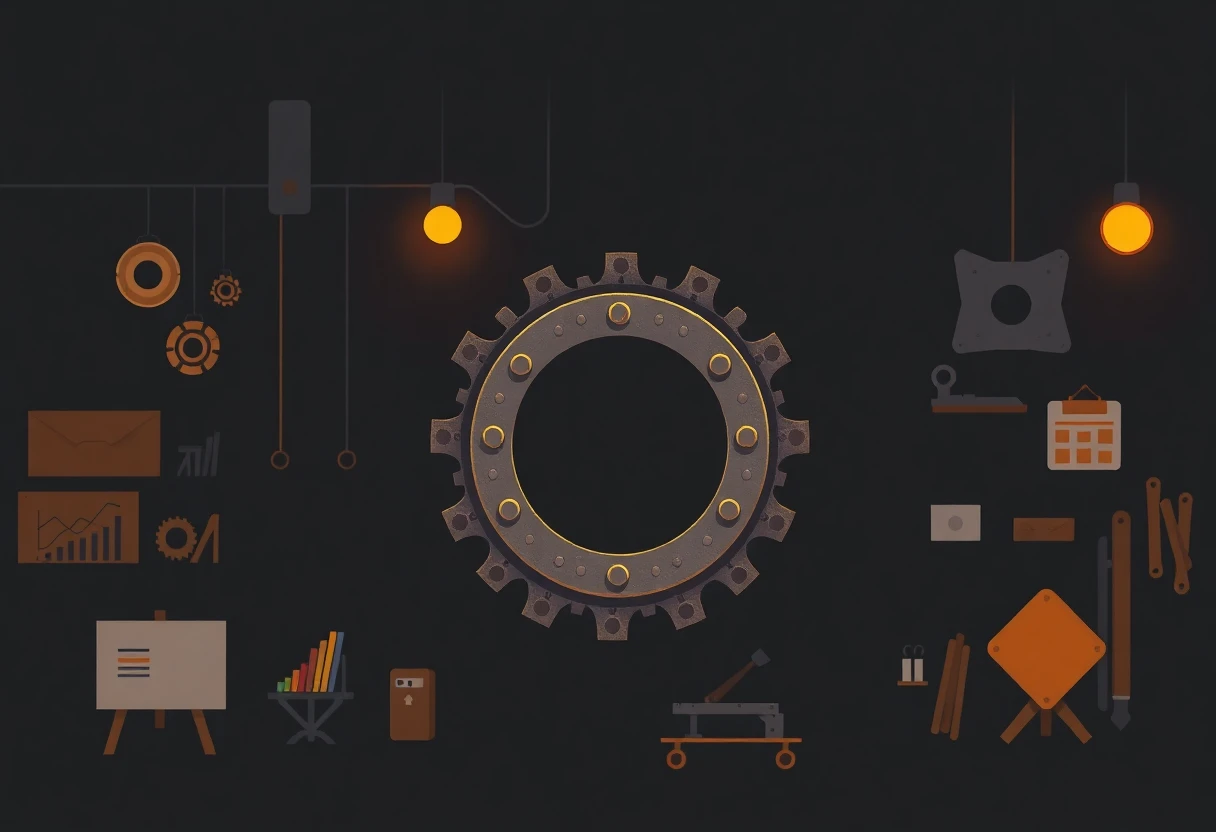 Ilustración industrial de oportunidades laborales