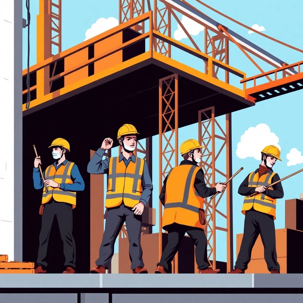 Equipo de construcción en acción