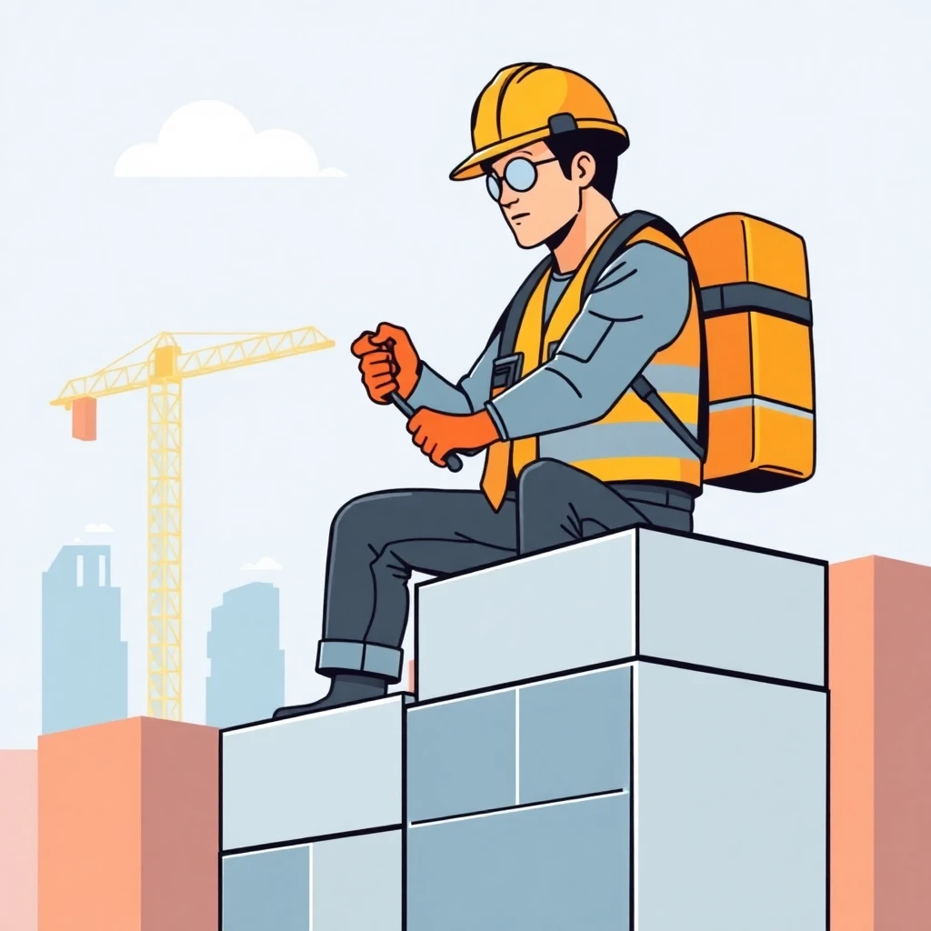 Trabajador de construcción tomando notas