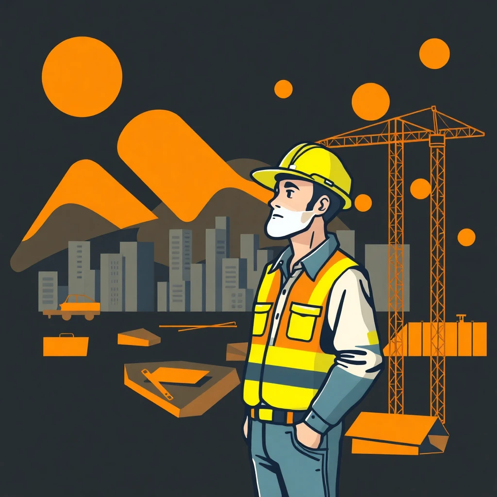 Supervisor de construcción en acción