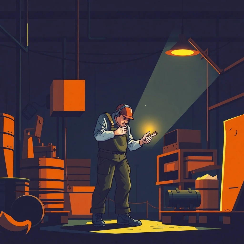 Trabajador nocturno en acción