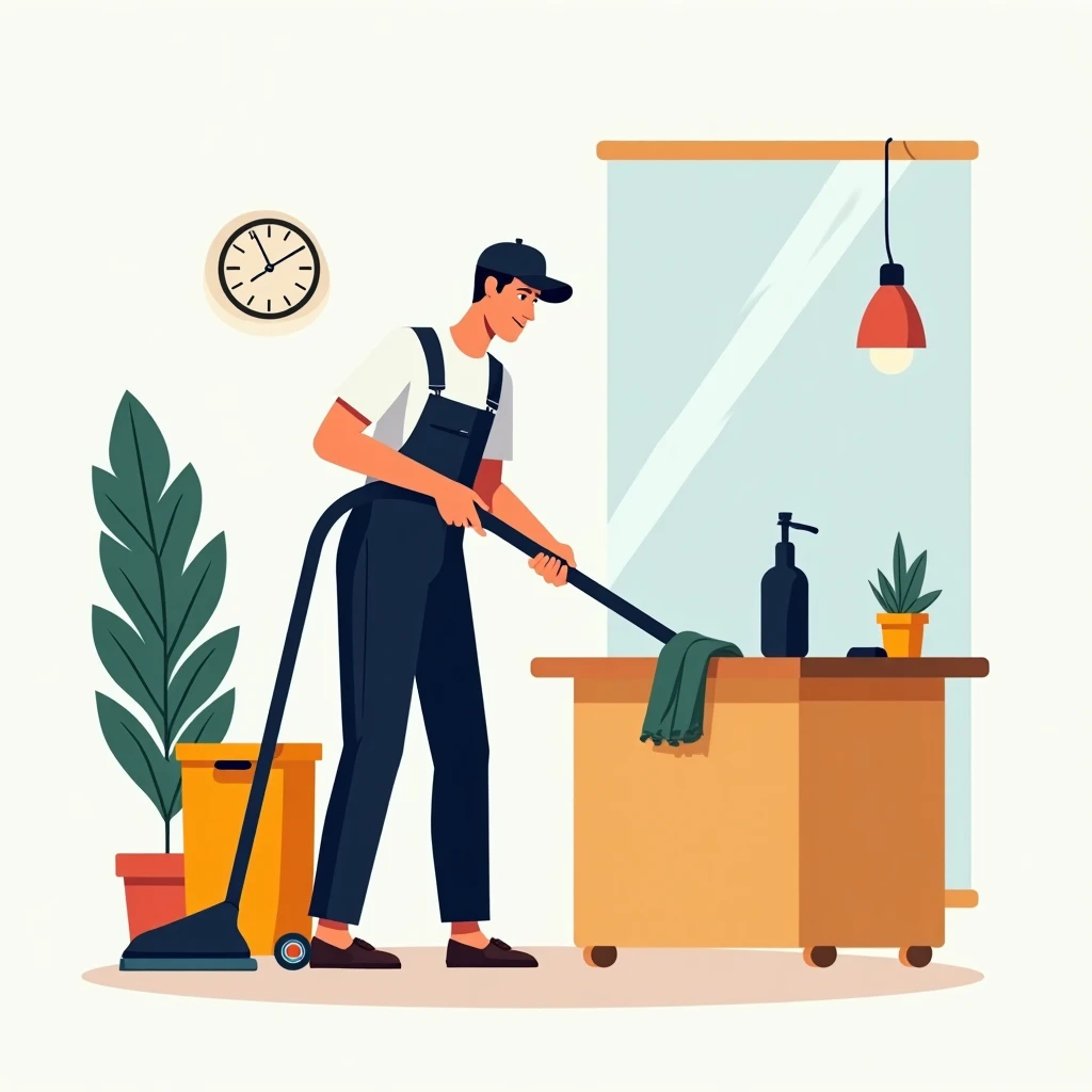 Trabajando en limpieza