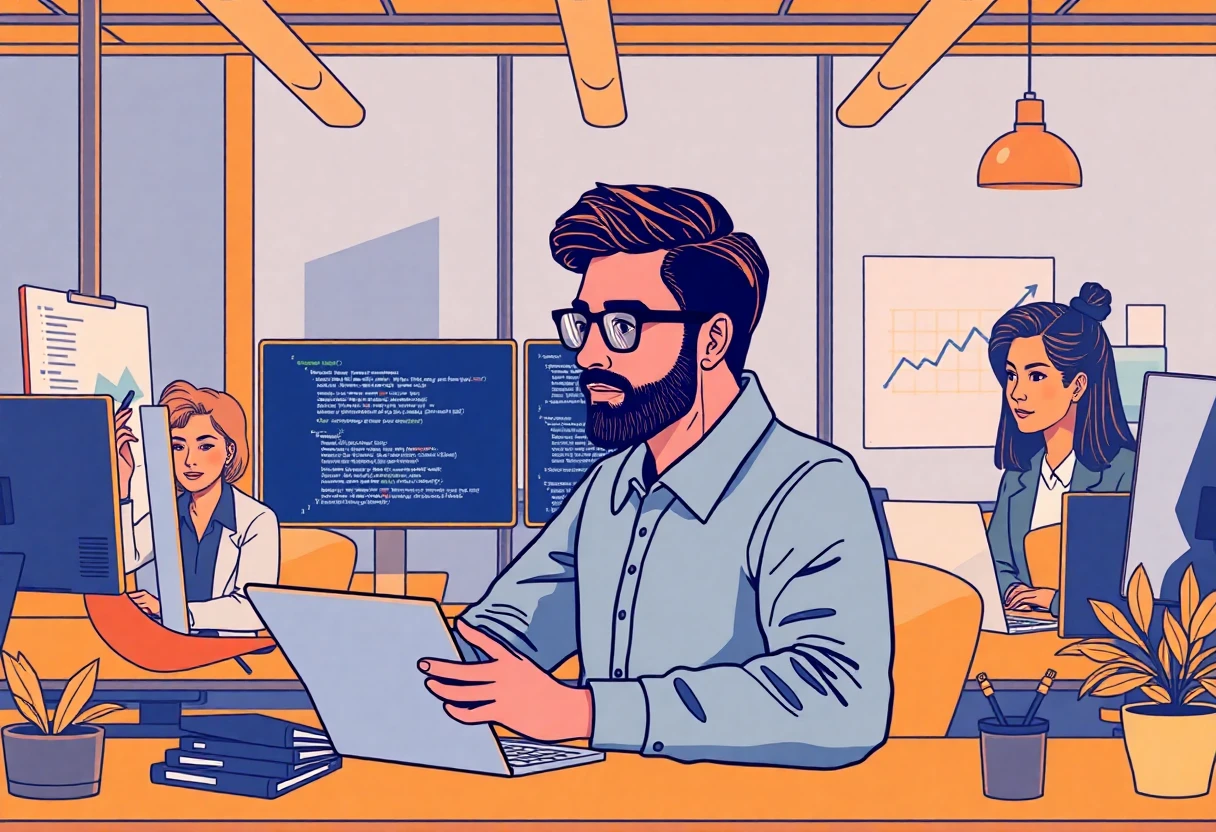 Ingeniero de software en oficina