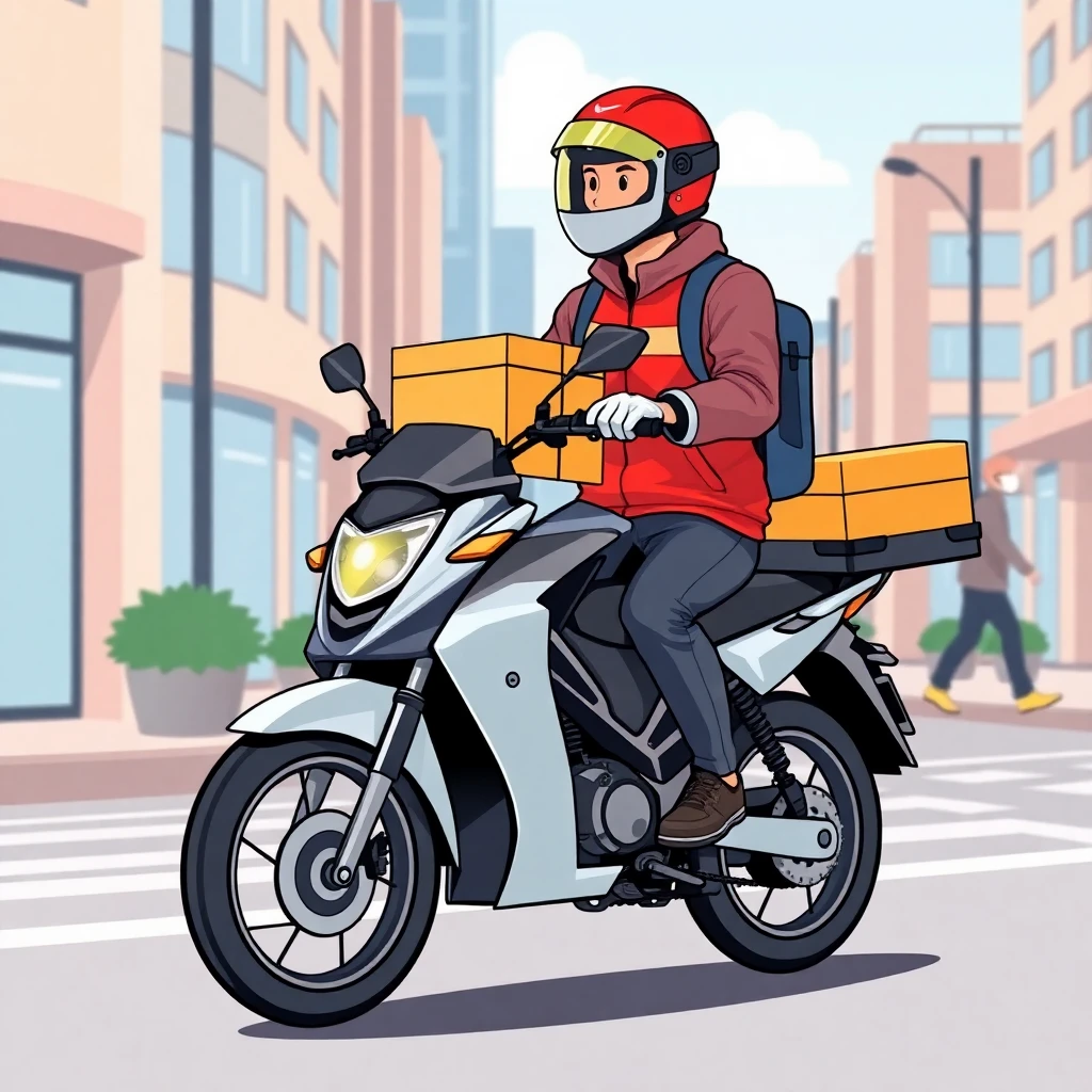 Repartidor en motocicleta